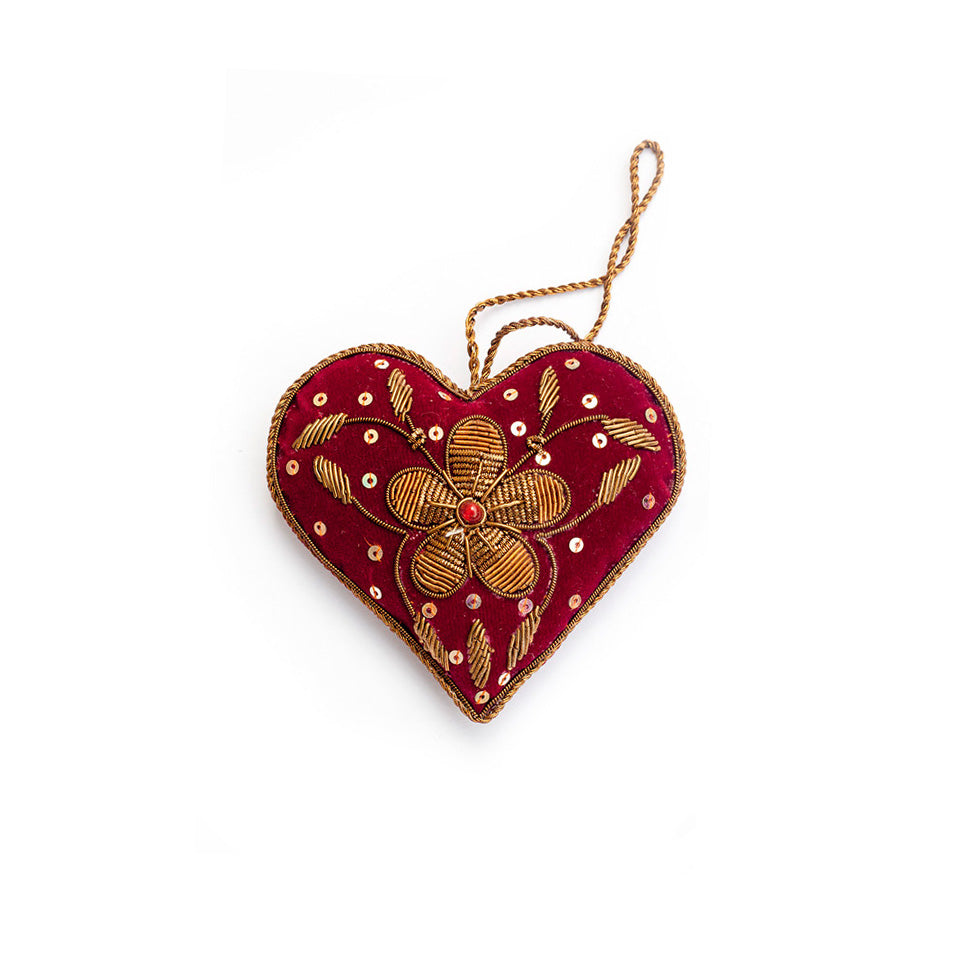 Red heart handmade ornament